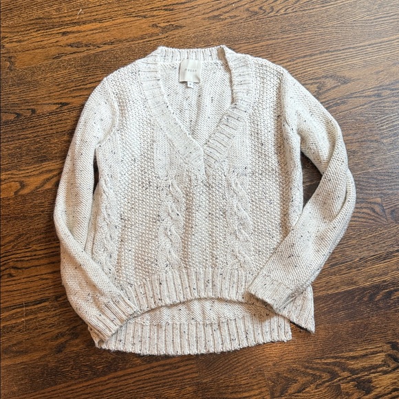 Mason Light Beige V-Neck Sweater - Picture 1 of 6